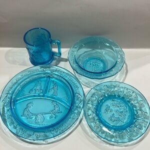 4 vintage tiara exclusive Mother Goose Humpty Dumpty Jack Jill plate bowl cup